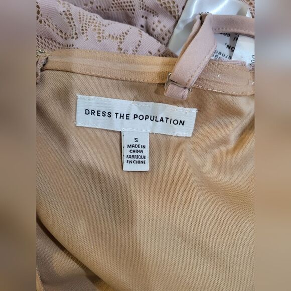 Dress The Population Leanne Lace Cocktail Dress NWOT size Small Pink - Picture 5 of 5